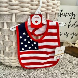 Carter’s Baby Bib Fourth of July Patriotic USA Flag 100% cotton